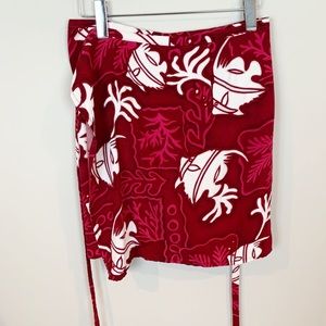 90s Vintage Boho Chic Ocean Print Wrap Skirt